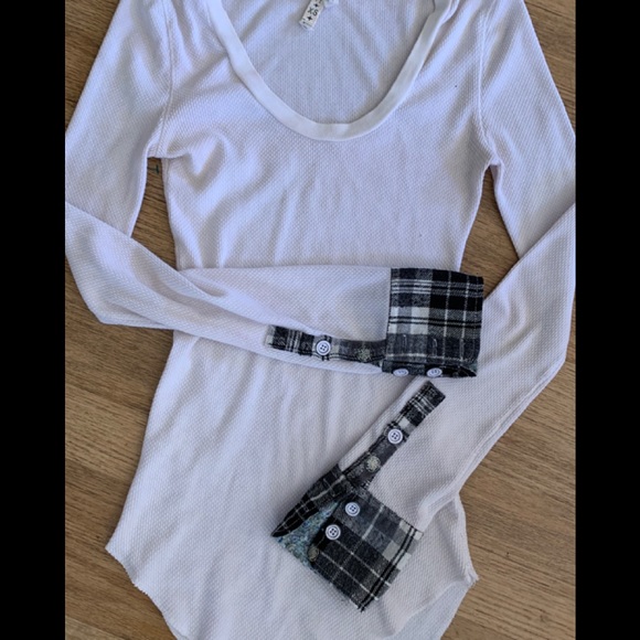 Free People XS Plaid Wrist Tee Bundle ONE SHIP FEE - Picture 4 of 7